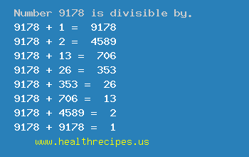 Number 9178 is divisible by the following numbers