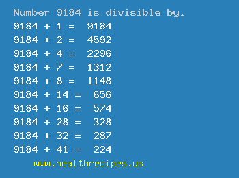 Number 9184 is divisible by the following numbers