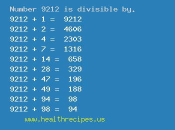 Number 9212 is divisible by the following numbers