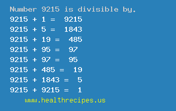 Number 9215 is divisible by the following numbers