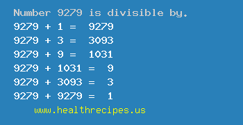 Number 9279 is divisible by the following numbers