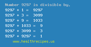 Number 9297 is divisible by the following numbers