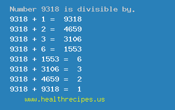 Number 9318 is divisible by the following numbers