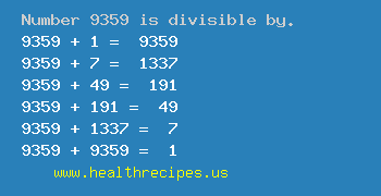 Number 9359 is divisible by the following numbers