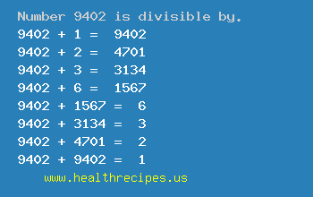 Number 9402 is divisible by the following numbers